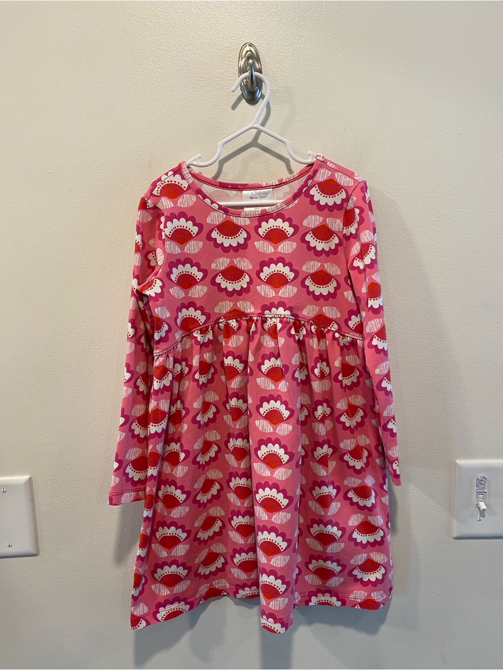 Hanna Andersson long sleeve floral dress in size 120 6-7 pink